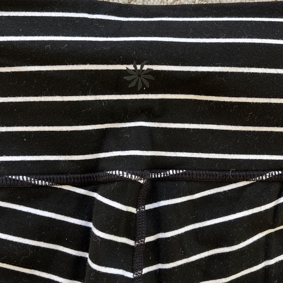 Athleta Leggings Black and White Striped full length pants yoga - Picture 6 of 9